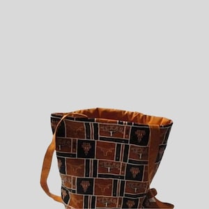 University of Texas Tote Bag-Orange & Black-UT Logo-Machine Quilted-Hand Made