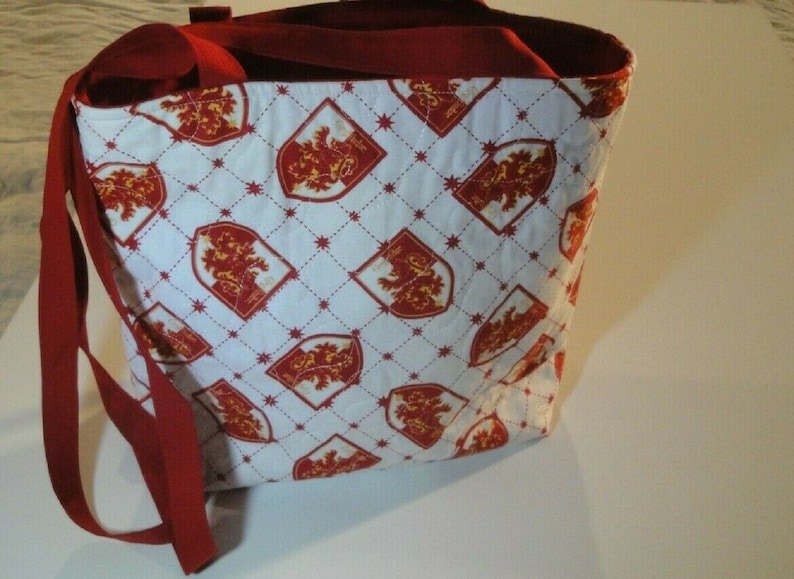 Harry Potter-House of Gryffindor Crest Tote Bag-Machine Quilted-Hand Made