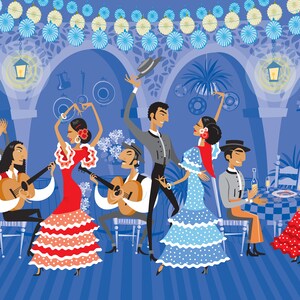 Tablao Flamenco. Spanish scene Poster