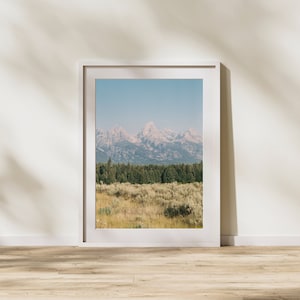 Grand Teton Nationalpark Landschaft Foto 35mm Farbfilm Foto, Grand Teton Wanddeko, Landschaftskunst, Wyoming Bergkette, Berg