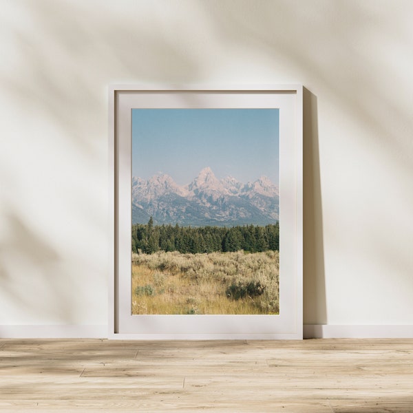 Grand Teton National Park Landscape Photo 35mm color film photo, grand teton wall decor, landscape art, wyoming mountain range, mountain