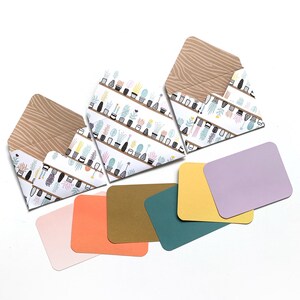 Tarjetas de notas de padres de plantas, juego de regalo de papelería de plantas, tarjetas de notas en blanco, tarjetas de notas de plantas de la casa, sobres pequeños, tarjeta de notas de 3x4, gracias en blanco