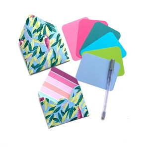Cartões de notas tropicais, minicartões em branco, cartões de pássaros fofos, bilhetes de amor, cartões de afirmação positiva, cartões só porque, conjunto de presentes de papelaria
