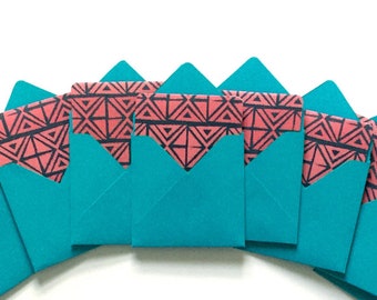 Mini kaarten, kleine Notitiekaarten, Lunchbox notities, Gift Tags, Love Notes, lunch notities, cadeaubonnen, boeket kaarten, vierkante kaart met Tribal patroon