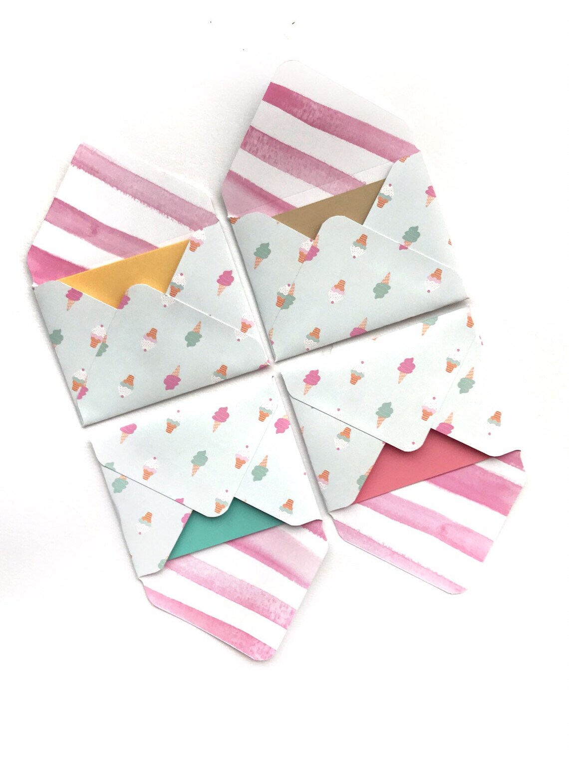 Ice cream party envelopes ice cream gift wrap cute party Etsy