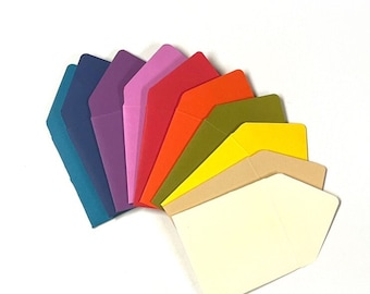 Set of assorted color envelopes, blank envelopes, 3x3 square envelopes, guestbook enclosures, mini envelopes, bold cardstock envelopes