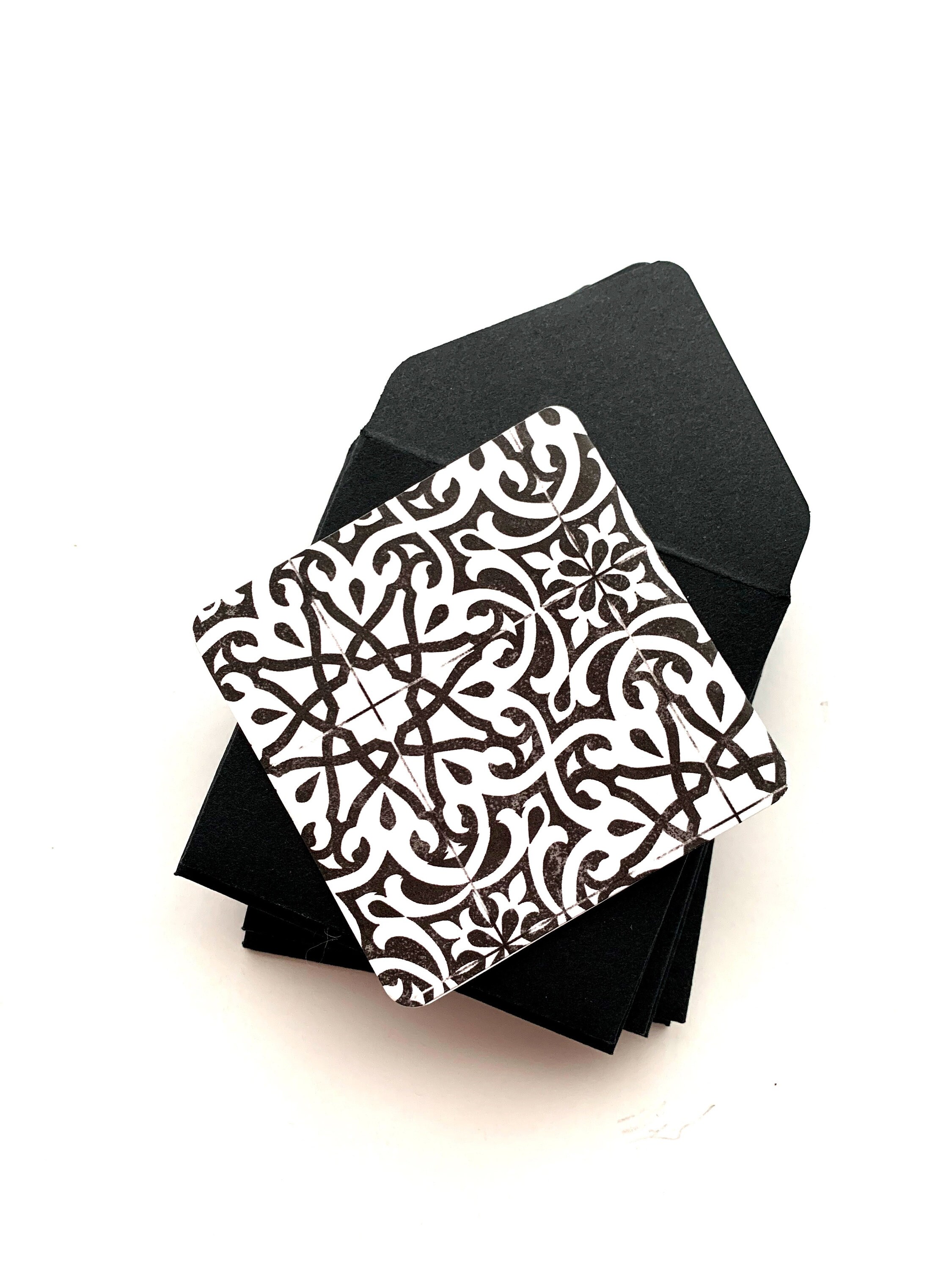 Black and white cards blank mini cards simple stationery Etsy