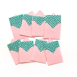 Mini love notes, valentine cards, tiny envelopes, small note cards, blank square card, heart cards, tiny greeting card, love notes, 3x3 card