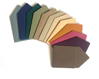 Set of assorted color envelopes, blank envelopes, 3x3 square envelopes, guestbook enclosures, mini envelopes, bold cardstock envelopes