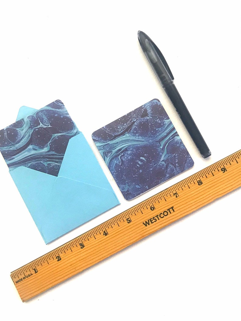 cute galaxy stationery 3x3 note cards with envelopes mini space greeting cards galaxy stationary Galaxy note cards tiny blue envelopes