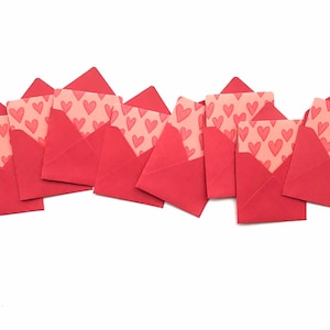 Mini Liebesbriefe, Valentinskarten, winzige Umschläge, kleine Notizkarten, leere quadratische Karte, Herzkarten, kleine Grußkarte, Liebesbriefe, 3x3 Karte