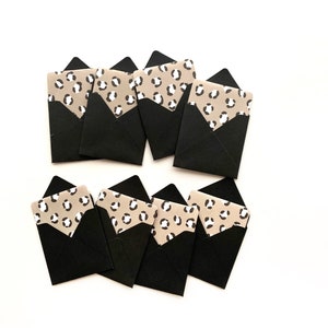 Mini cartes léopard, étiquettes-cadeaux léopard, papeterie imprimée animale, cartes à notes vierges, petites cartes fixes, 3x3, enveloppes carrées, cartes-cadeaux