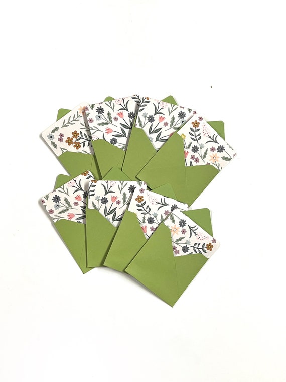 Floral Mini Cards, Gift Wrap Cards, Small Note Cards, Floral Gift Wrap, Card  Enclosures, Gift Cards, Blank Tags, Mini Cards With Envelopes 