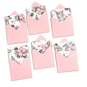 Mini-cartes florales, cartes de papeterie vierges, mini-billets, cartes de papeterie, étiquettes-cadeaux avec enveloppes, jeu de mini-cartes, pièces jointes pour cartes, coffret cadeau