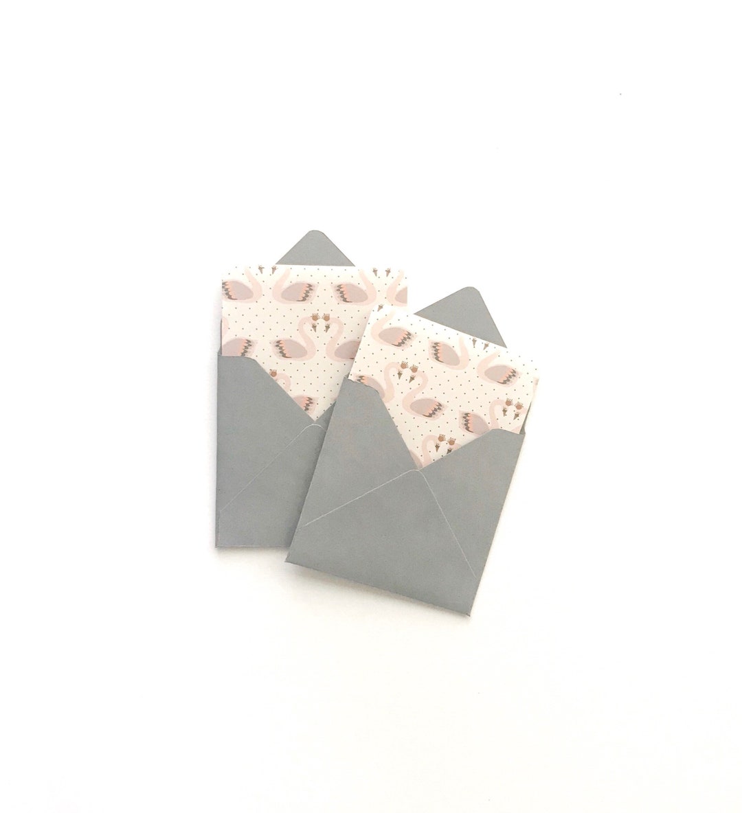 SALE ! Little Cards With Swans, Small Square Cards for Giftboxes, Cards ...