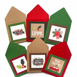 Sobres de regalo navideños, etiquetas de regalo de Navidad, Pequeñas tarjetas para regalos, sobres decorativos de vacaciones, lindos sobres de Navidad