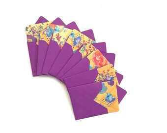 Little note cards, mini cards, tiny envelopes, 3x3 cards, small square cards, cards with flowers, cute stationery, stationary note cards