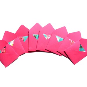 Mini tarjetas verde azulado, tarjetas de floristería, pequeños sobres rosas, tarjetas de papelería femeninas, lindas mini tarjetas florales, tarjetas en blanco 3x3, pequeñas tarjetas cuadradas imagen 2