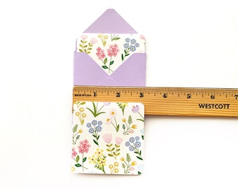 Mini tarjetas florales, tarjetas de papelería en blanco, mini notas, tarjetas de papelería, etiquetas de regalo con sobres, juego de mini tarjetas, envoltorios de tarjetas, juego de regalo