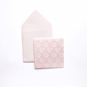Mini-liefdesbriefjes, valentijnskaarten, kleine enveloppen, kleine notitiekaarten, blanco vierkante kaart, hartkaarten, kleine wenskaart, liefdesbriefjes, kaart van 3 x 3