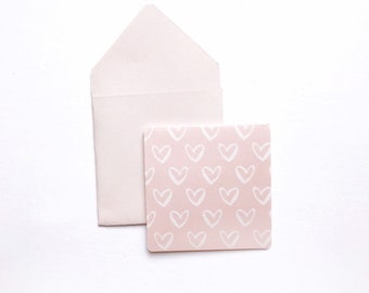 Mini Liebesbriefe, Valentinskarten, winzige Umschläge, kleine Notizkarten, leere quadratische Karte, Herzkarten, kleine Grußkarte, Liebesbriefe, 3x3 Karte