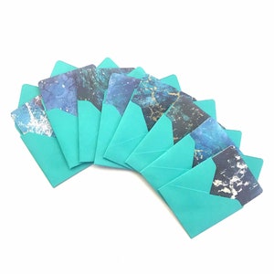 Galaxy note cards, mini space greeting cards, tiny blue envelopes, cute galaxy stationery, 3x3 note cards with envelopes, galaxy stationary