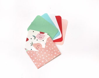 Tarjetas de papelería, sobres de San Valentín, Mini sobres, tarjetas de notas en blanco, mini tarjetas, sobres decorativos, sobres de notas de amor,