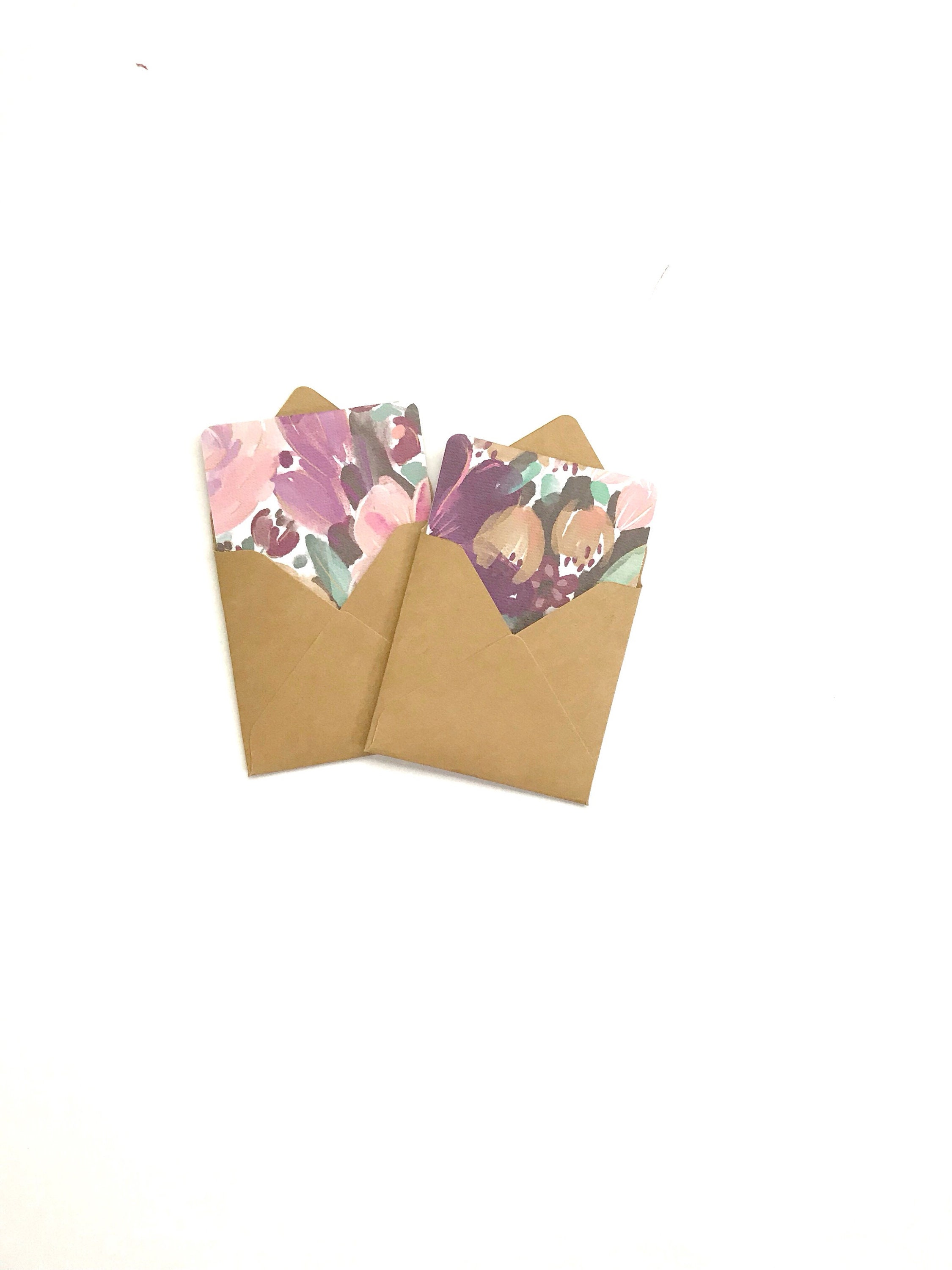 Floral Mini Cards, Small Stationery Cards, Gift Tags With Envelopes ...