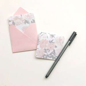 Floral mini cards, gift wrap cards, small note cards, floral gift wrap, floral gift tags, gift cards, blank tags, mini cards with envelopes