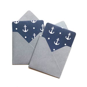 Mini-cartes nautiques, étiquettes cadeaux d’ancre, emballage cadeau nautique, papeterie d’ancre de bateau, papeterie preppy, cartes de notes marines, enveloppes de cartes-cadeaux