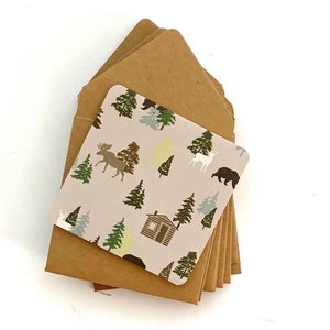 Cartões temáticos de chalé de inverno, agradecimentos de inverno em branco, cartões de notas masculinos, cartões de elfo, bilhetes de amor da esposa, mini cartões em branco, cesta de presentes
