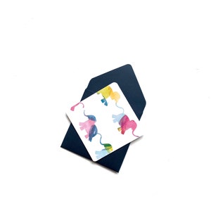 Aquarelkaarten olifant, bedankkaartje, blanco minikaarten, kleine cadeau-enveloppen, briefpapier aquarel dieren, schattige briefkaarten
