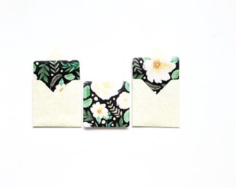 Mini cards, small note cards, lunchbox notes, love notes, tiny square cards, cards with flowers, 3x3 note card, mini envelopes, small cards