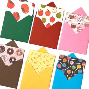 Set di 6 buoni pasto, regalo per buongustai, confezione carina per regalo, biglietti per appunti lunchbox, mini carte vuote, note di ringraziamento, regalo per la cena