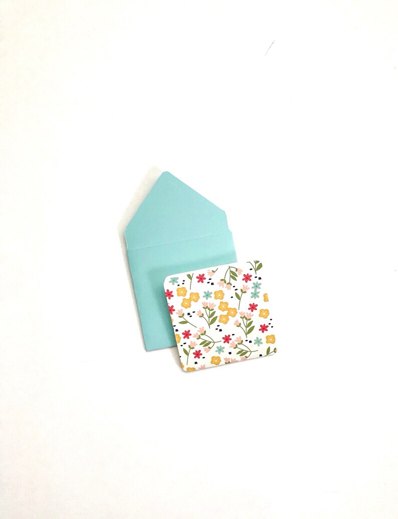 floral cards for bouquets stationery set simple gift wrapping Cute mini cards blank thank you cards tiny envelope cards with envelopes