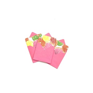 Papelería de frutas, mini tarjetas de frutas, tarjetas estacionarias en blanco, etiquetas de regalo con sobre, etiquetas de regalo de naranjas, set de papelería, tarjetas 3x3