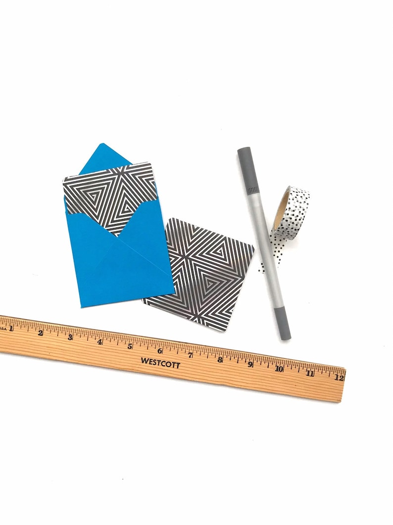 Black and silver mini cards blank thank you cards tiny envelopes holographic stationery cute stationary cards holograph gift set