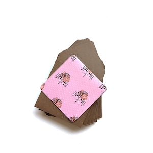 Fall Mini cards, tiny envelopes, blank note cards, mini envelopes, small square cards, fall stationery, cute stationary, cards with flowers