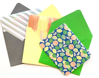 Juego de tarjetas de notas Lime Green, tarjetas de papelería A2 en blanco, tarjeta con sobres, linda papelería en blanco, tarjetas de agradecimiento en blanco, tarjetas multiusos