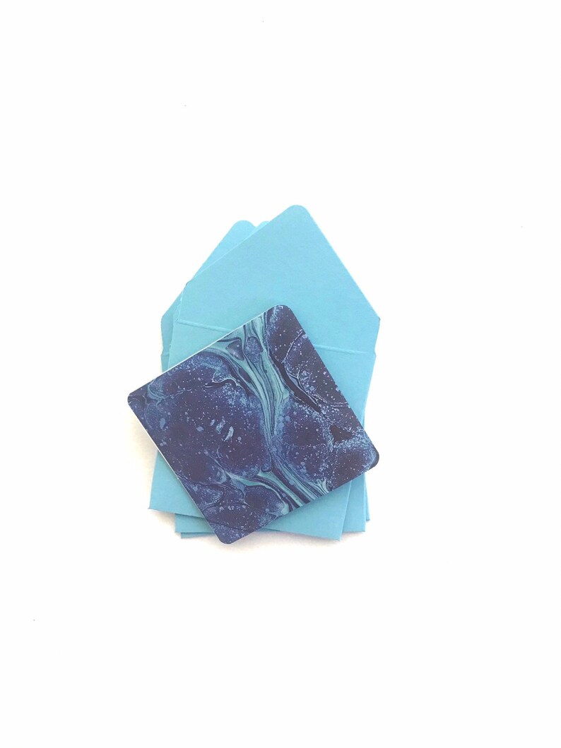 cute galaxy stationery 3x3 note cards with envelopes mini space greeting cards galaxy stationary Galaxy note cards tiny blue envelopes