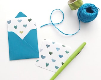 Minikaarten, kleine kaartjes, notitieboekjes voor de lunch, cadeaukaartjes, liefdesbriefjes, lunchkaartjes, cadeaubonnen, boeketkaarten, vierkante kaarten, valentijnskaarten