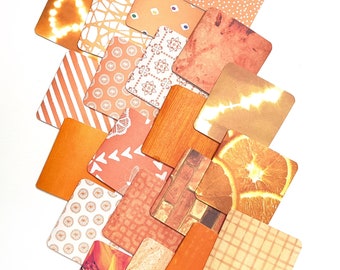 Mini cartões laranja, cartões para presentes, materiais de envio, cartões fofos, mini cartões 3x3, cartões de embalagem de presente, cartões minúsculos para envio