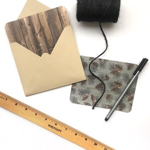 Tarjetas de navidad masculinas, tarjetas de vacaciones en blanco, tarjetas de navidad de él, tarjetas de notas en blanco, sobres kraft, papelería de invierno masculino