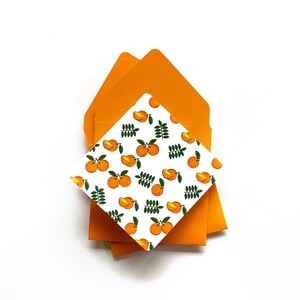 Articoli di cancelleria con frutta, mini biglietti di frutta, biglietti di cancelleria vuoti, etichette regalo con busta, etichetta regalo di arance, set di cancelleria, carte 3x3, carta bianca