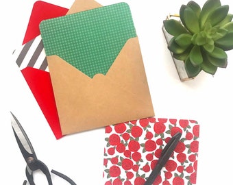 Tarjetas de notas en blanco con sobres, tarjetas de felicitación variadas, sólo porque papelería, lindo juego estacionario, tarjetas A2 y sobres,