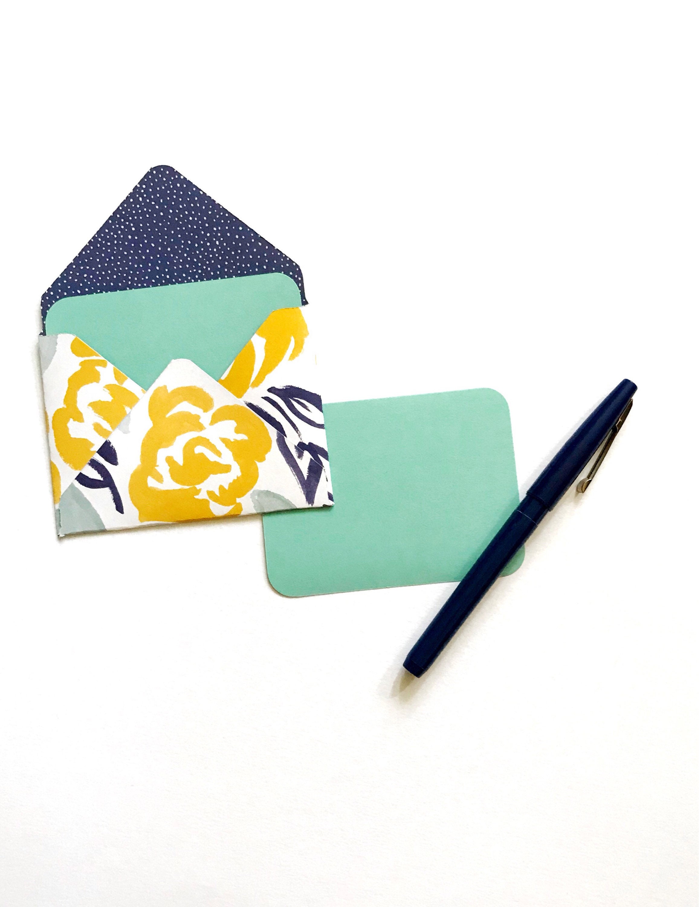 Flat Card Stationery Mini Envelopes Blank Note Cards Mini Etsy