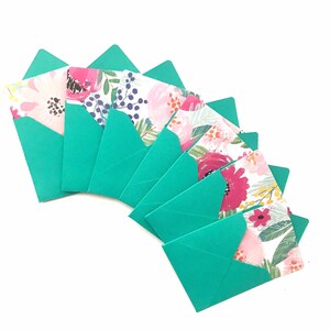 Mini tarjetas, tarjetas de notas pequeñas, notas para loncheras, notas de amor, tarjetas cuadradas pequeñas, tarjetas con flores, tarjetas de notas de 3x3, mini sobres, tarjetas pequeñas