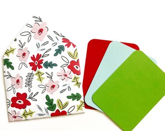 Papelería de tarjeta plana, mini sobres, tarjetas de notas en blanco, mini tarjetas, etiquetas de regalo con sobres, sobres estampados, tarjetas de papelería de verano