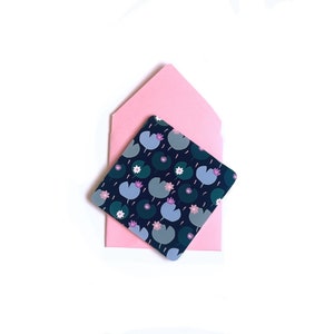 Cartes de correspondance avec nénuphar, mini remerciements, merci pour un travailleur essentiel, cartes de reconnaissance pour étudiants, cartes de correspondance 3 x 3 carrés, nénuphar