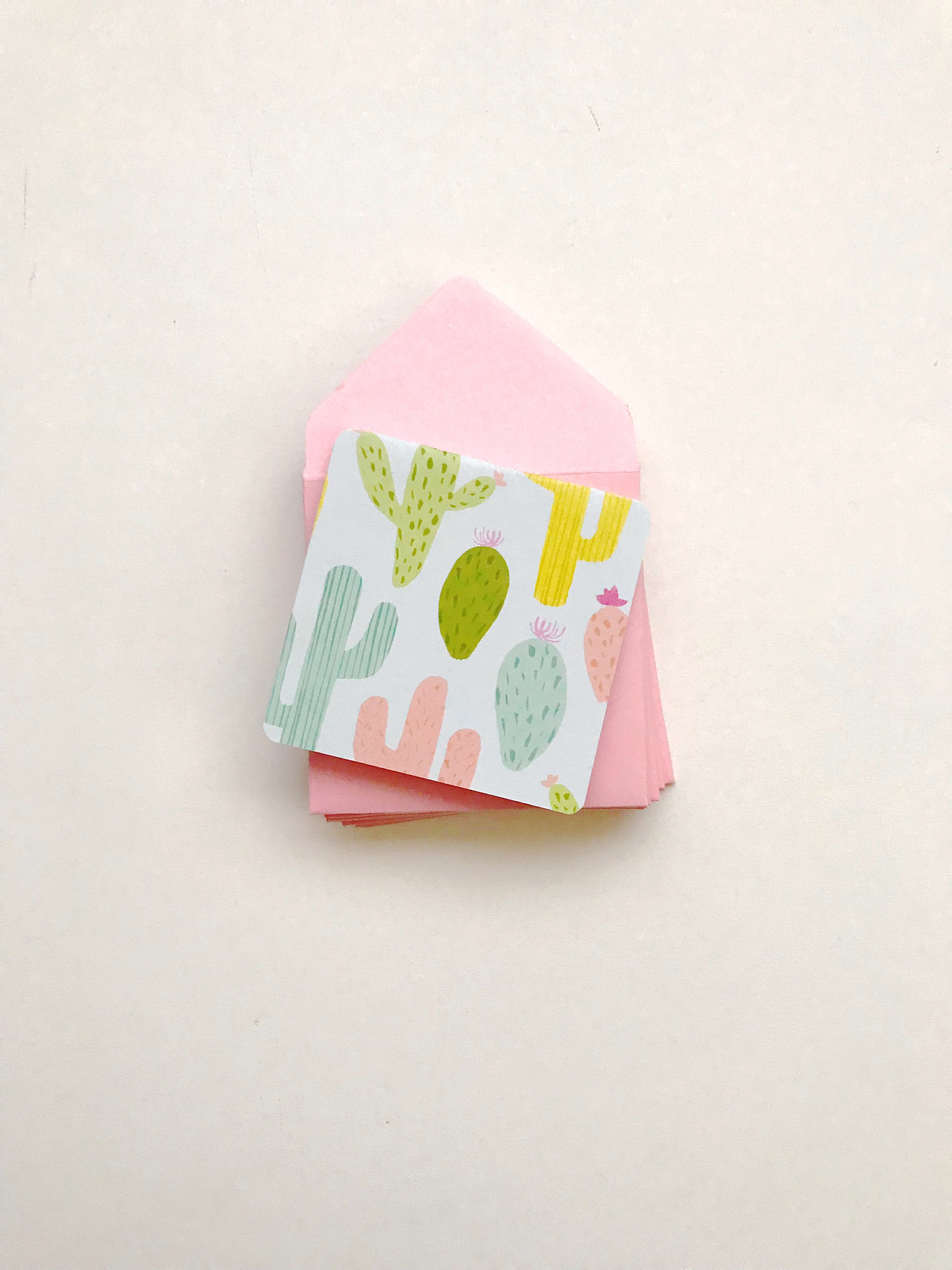 Cactus Mini Cards, Tiny Cactus Cards, Cactus Gift Wrap, Cute Cactus ...